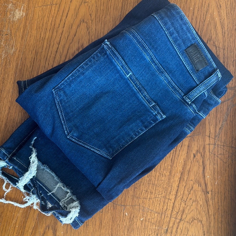 PAIGE Women's Straight Leg Jeans - Dark Blue